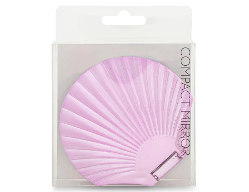 Seashell Compact Mirror - Metallic Pink