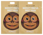 2 x Be Yourself Monkey Novelty Printed Sheet Mask 18mL