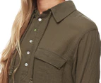 Rusty Women's Karina Beach Shirt - Rifle Green