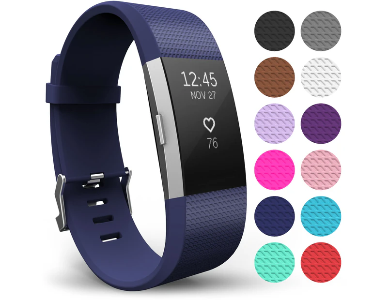 Yousave Fitbit Charge 2 Strap Single (Large) - Dark Blue