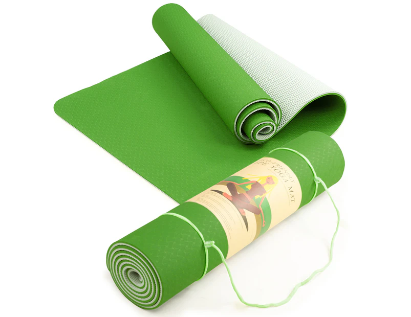 Powertrain Eco Friendly TPE Yoga Exercise Mat - Green