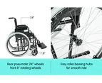 Orthonica 24in Wheelchair with Gripped Tubes Black - Statesman