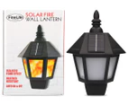 Fine Life Solar Fire Wall Lantern - Black