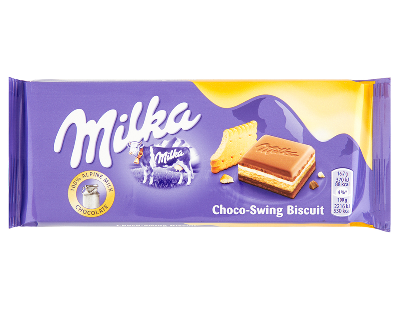 3 X Milka Choco Swing Biscuit Chocolate Block 100g