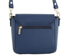 Morrissey Saffiano Structured Leather Crossbody Bag - Navy