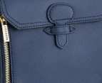 Morrissey Saffiano Structured Leather Crossbody Bag - Navy