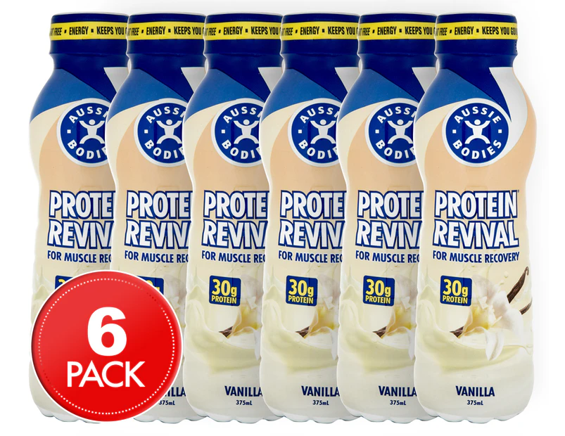 6 x Aussie Bodies Protein Revival Vanilla Bottle 375mL