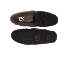 Eve & Kane - St.Tropez Navy Suede & Fawn Sheep Wool Loafers
