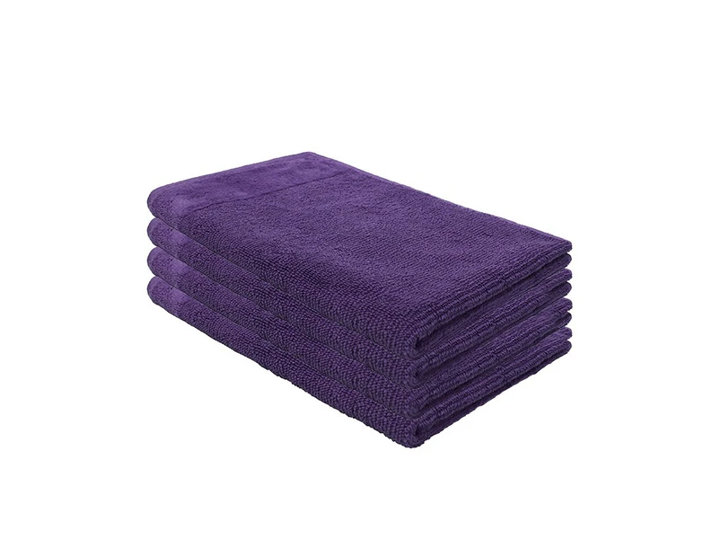 Bambury Costa 100% Cotton Hand Towels - 4 Pack - Grape