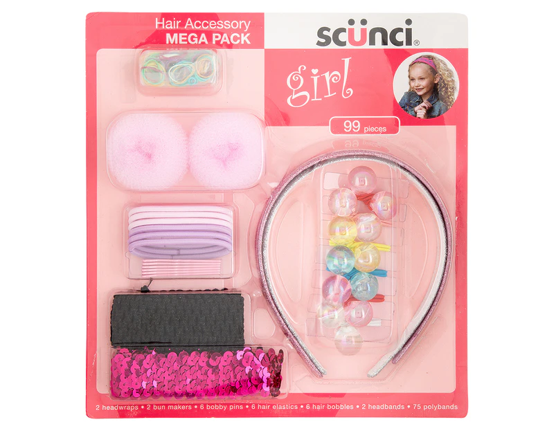 Scünci Girl Hair Accessory 99-Piece Mega Pack 