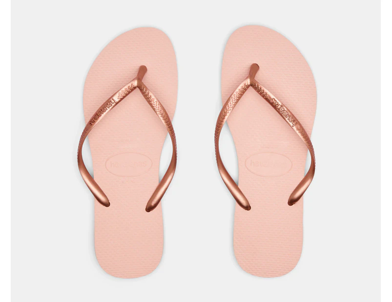 Havaianas Women's Slim Metallic Thongs - Ballet Rose