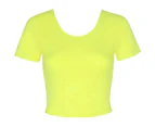 American Apparel Womens/Ladies Cotton Spandex Jersey Crop T-Shirt - Neon Yellow