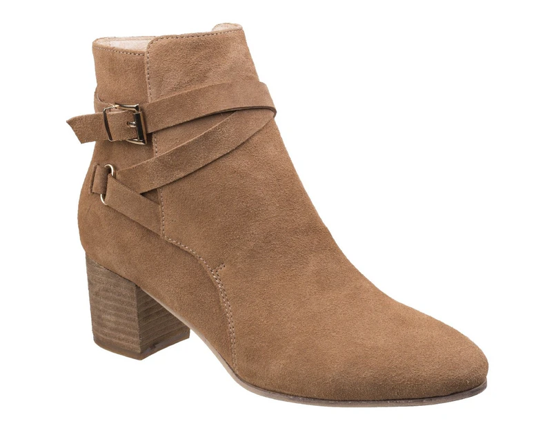 Divaz Womens/Ladies Arianna Zip Up Buckled Casual Chelsea Ankle Boots - Sand
