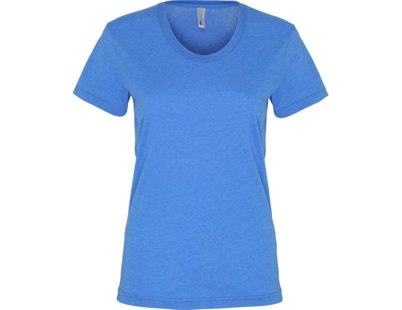 American Apparel Womens/Ladies Polycotton Short Sleeve T-Shirt - Heather Lake Blue