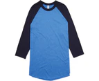 American Apparel Mens Polycotton Three-Quarter Sleeve Raglan T-Shirt - Heather Lake Blue/ Navy