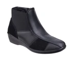 Fleet & Foster Womens/Ladies Festa Pull On Zipped Casual Ankle Boots - Black