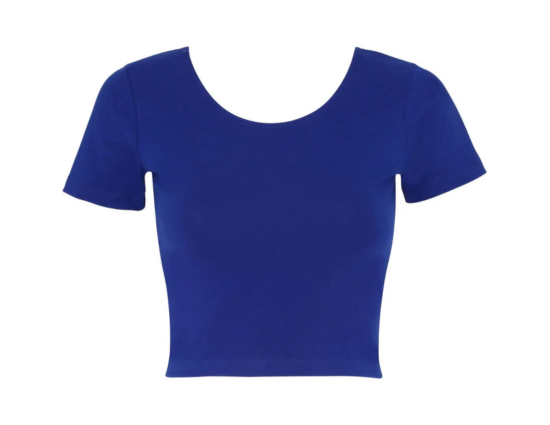 American Apparel Womens/Ladies Cotton Spandex Jersey Crop T-Shirt - Lapis