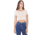 American Apparel Womens/Ladies Cotton Spandex Jersey Crop T-Shirt - Lapis