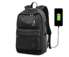 WJS Waterproof Backpack with USB Charging Port and Lock & Headphone Compartment