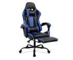 Artiss Gaming Chair Office Computer Seating Racing PU Leather Executive Racer Black Blue