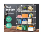 Artiss Cube Storage Wire Cabinet Metal DIY 12 Cubes Boxes Shelves Shelf Rack Bookcase Toy Organiser Display Stand