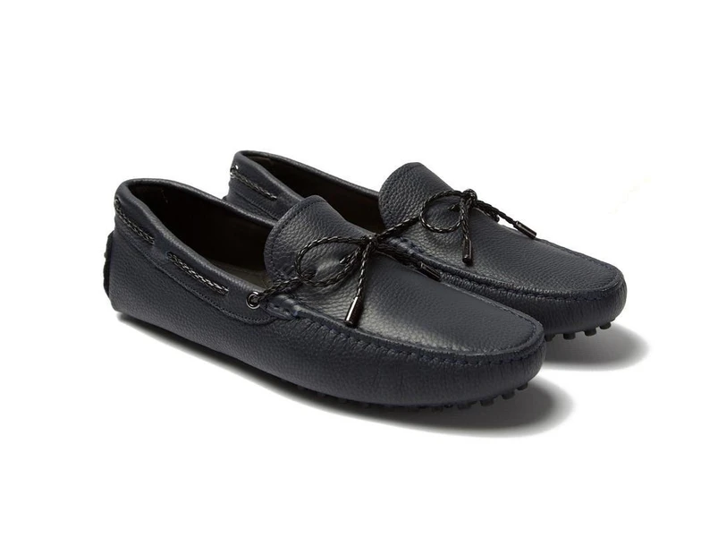 Eve & Kane - St.Tropez Navy Pebble Leather Loafers