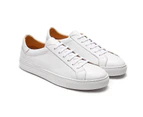 Eve & Kane - Hamilton White Pebble Leather Sneakers