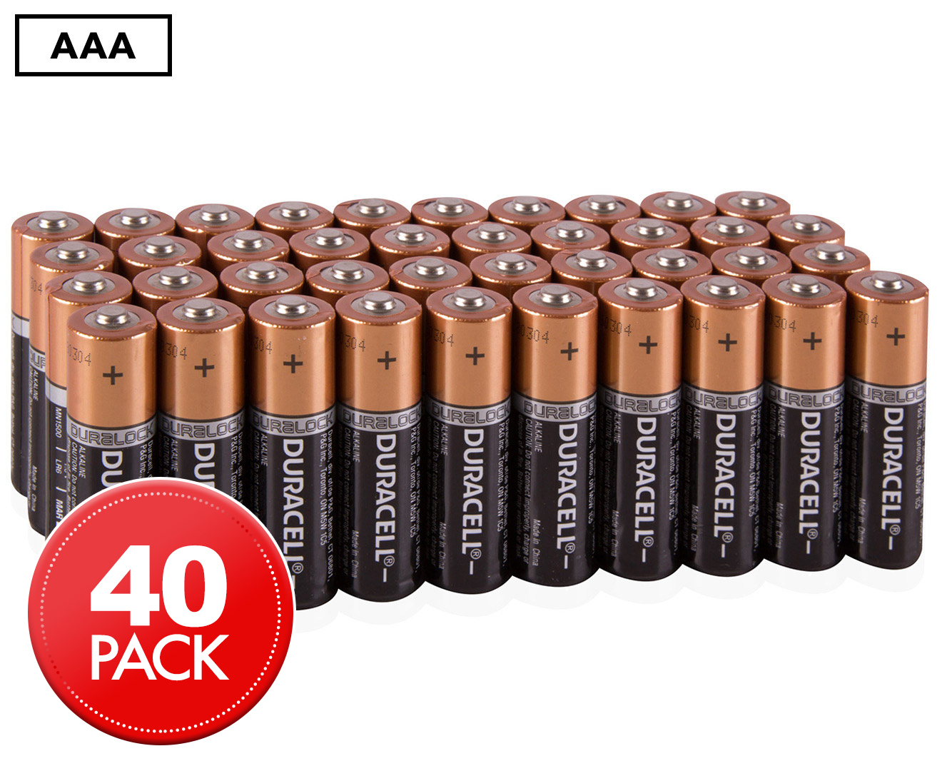 Duracell AA Alkaline Batteries Pack of 40