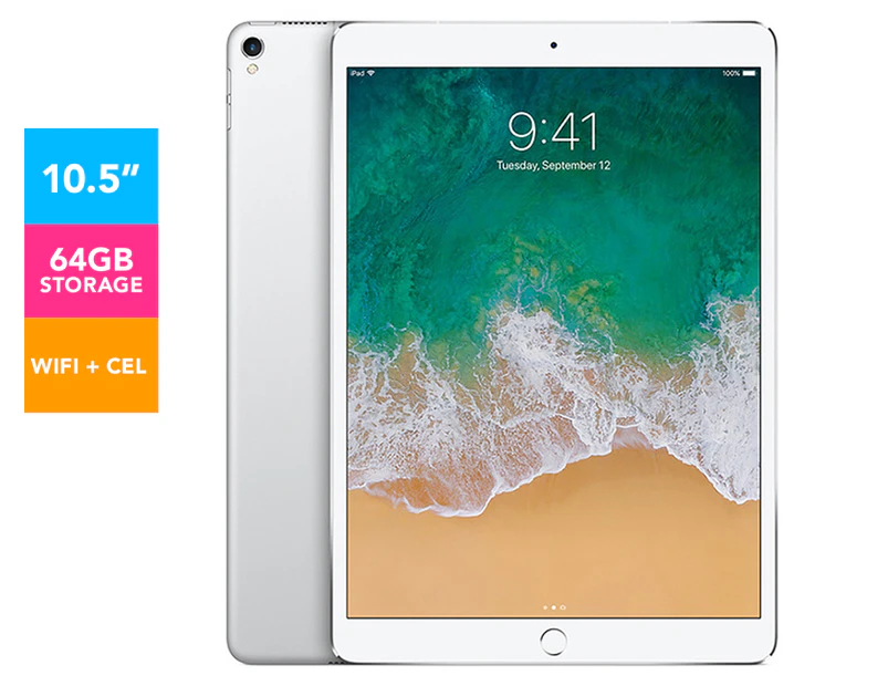 Apple 10.5-Inch iPad Pro 64GB WiFi + Cellular - Silver