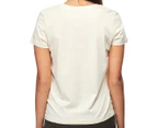 Afends Women's AC II Standard Fit Tee / T-Shirt / Tshirt - Cream