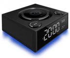 Laser Qi Wireless Charging Alarm Clock w/ Bluetooth - Black