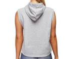 Russell Athletic Women's Cropped Sleeveless Hoodie - Ash Marle