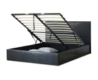 Istyle Prada King Gas Lift Ottoman Storage Bed Frame Pu Leather Black