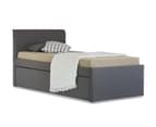Istyle Selina King Single Trundle Storage Bed Frame Fabric Grey 3