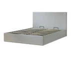 Istyle Prada King Gas Lift Ottoman Storage Bed Frame Pu Leather White