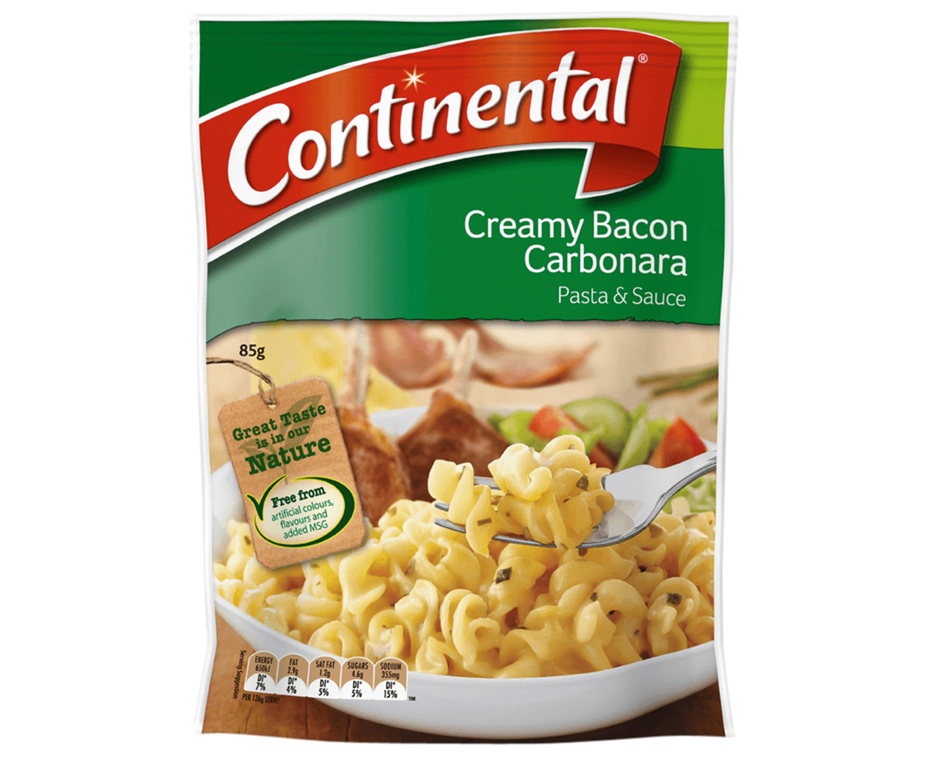 7 x Continental Pasta & Sauce Creamy Bacon & Carbonara 85g