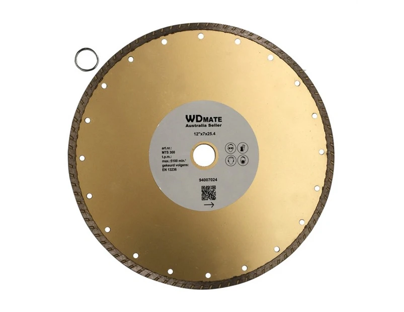 2 X Dry Wet Diamond Cutting Wheel 12&quot; 300mm Turbo Saw Blade Disc Bore 25.4mm for Concrete Brick Tile