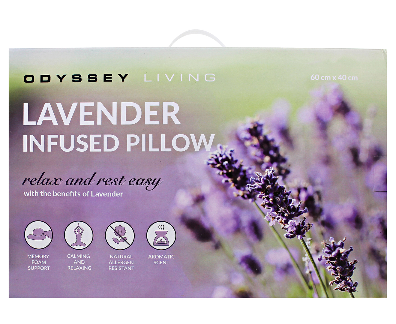 relax lavender infused memory foam pillow