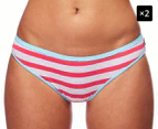 2 x Bonds Women's Hipster Bikini - Red Stripe