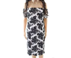 Karl Lagerfeld White Black Womens Size 14 Floral Lace Sheath Dress