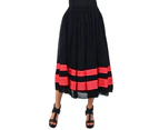 Bimba Women's Elastic Waist Mid-Calf Flared Georgette Skirt Boho Chic Skirt