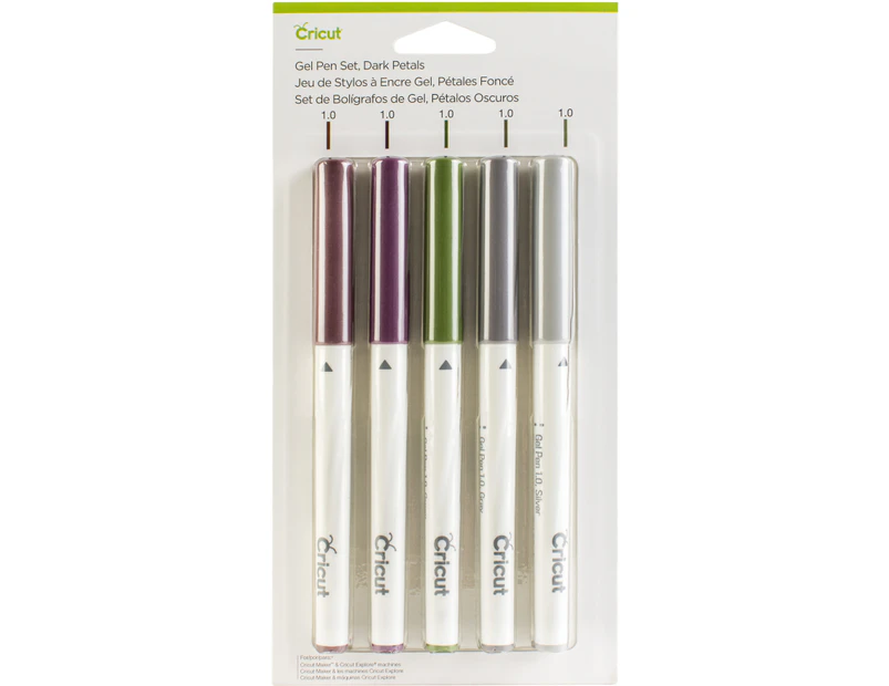 Cricut Gel Pen Set 5/Pkg-Dark Petals