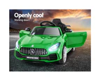 Kids Ride On Car Electric Cars Toys 12V Mercedes-Benz Licensed Cars AMG GTR Remote Control Green