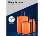 Wanderlite 3pc Luggage Sets Suitcases Orange Trolley TSA Hard Case Lightweight