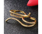 Serpent Shape Fashion Ring-Gold/Clear