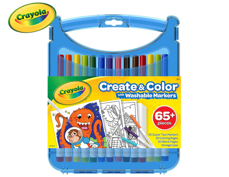 Crayola Create & Color 65-Piece Super Tip Washable Markers Kit 