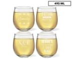 4 x Personalised Stemless Wine Glass 495mL 1