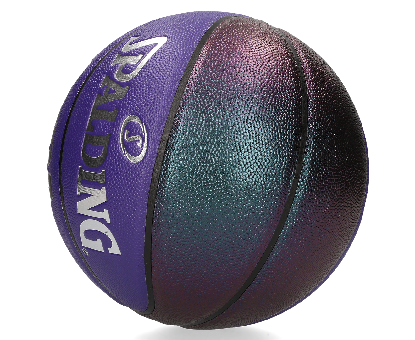 Bola de Basquete Spalding NBA Pearl Preta e Roxa - FutFanatics