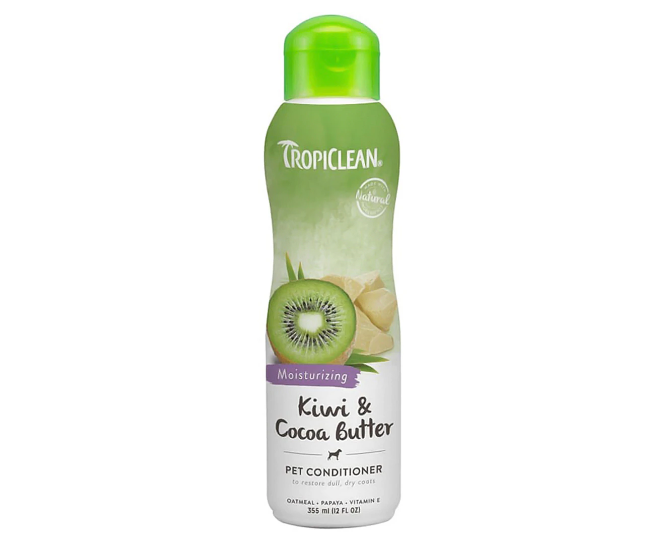 TropiClean Moisturising Conditioner Kiwi & Cocoa Butter 355mL