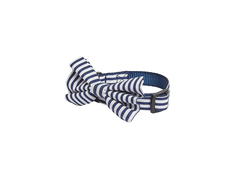 TippyTap Bow Tie Collar Navy Stripe